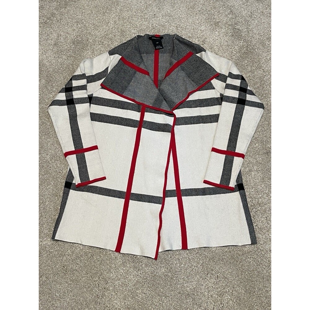 Alison Sheri Plaid Cardigan Women’s Size Small Petite Soft Open Front A28088